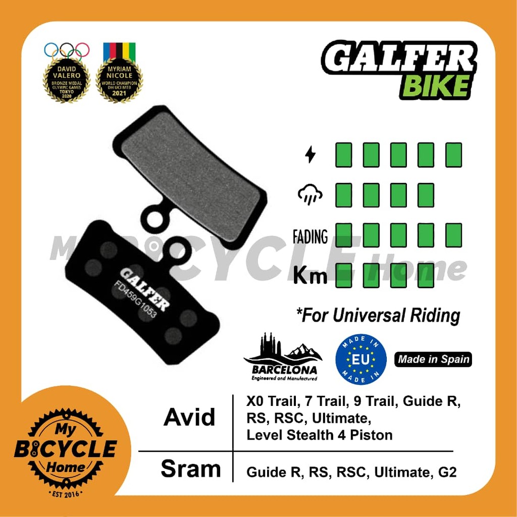 GALLER จักรยานผ้าเบรคจักรยาน SRAM GUIDE / AVID XO TRAL 4 PISTON FD459G1053