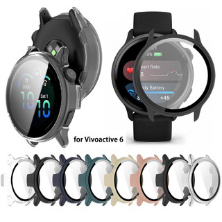 เคสป้องกันฟิล์มกระจกนิรภัยเปลือกแข็งทนทานสําหรับ Garmin Vivoactive 6