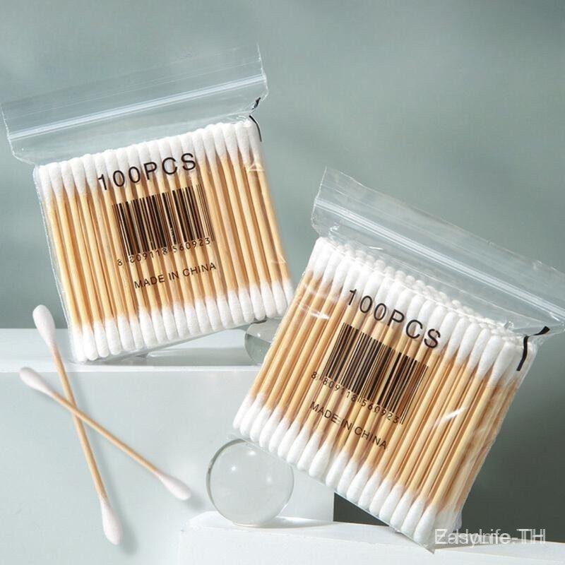 สําลีสําลีสําลีสําลีปลายคู่สําลีสําหรับการกําจัดเครื่องสําอาง Cosmetic Cosmetics