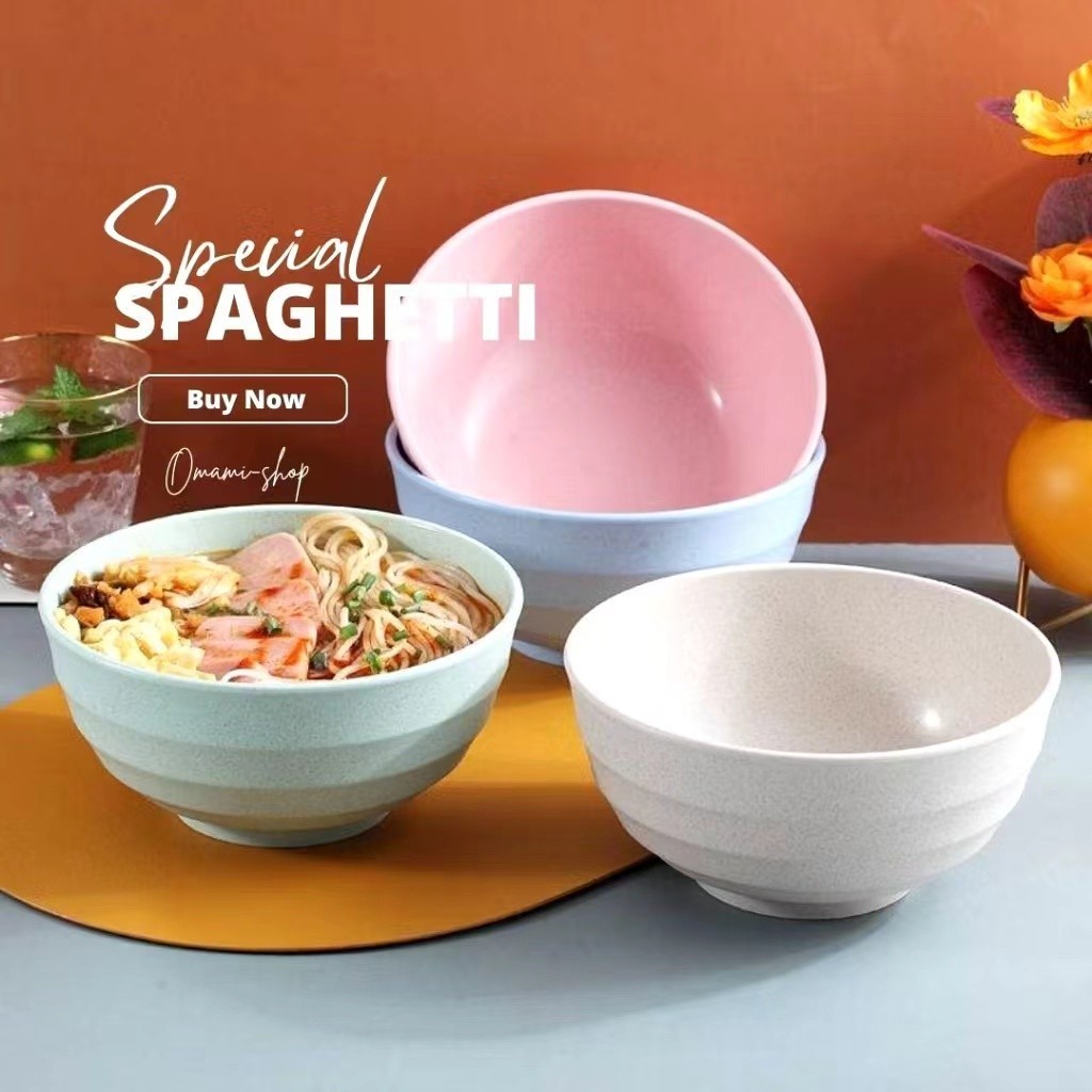 BLIVO【พร้อมส่ง】ชามข้าวสาลีสไตล์นอร์ดิกขนาด 17 ซม. แข็งแรงทนทานสามารถใส่ไมโครเวฟได้