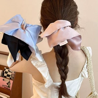 ผู้หญิง Elegant Bowknot Square เชือกผมผม Scrunchies เครื่องประดับผม