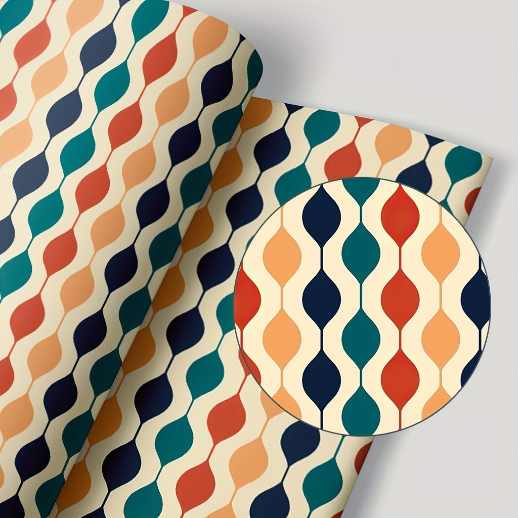 10M/3M วอลล์เปเปอร์เรขาคณิตที่มีสีสัน Self-Adhesive ที่ถอดออกได้กระดาษไวนิล Wall กระดาษสําหรับตกแต่ง