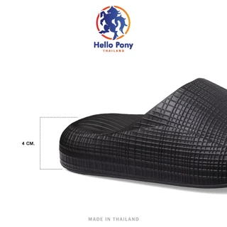 Hello Pony รองเท้าแตะแบบสวม รองเท้าอุ้งเท้าแมว รุ่นMHM4013 EVA พื้นหนานุ่ม ลายตาราง ผู้ชายและผู้หญิง