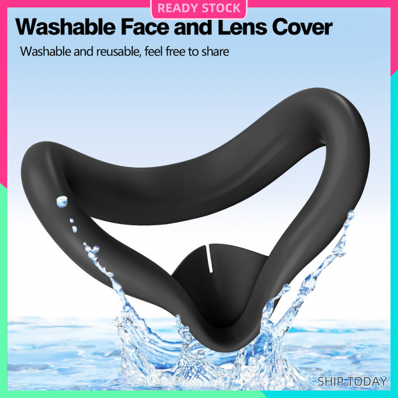 จัดส่งในวันเดียวกันVR ซิลิโคน Face Cover สําหรับ Oculus Quest 3,Light-Thin VR Face Pads,กันน้ํา Anti