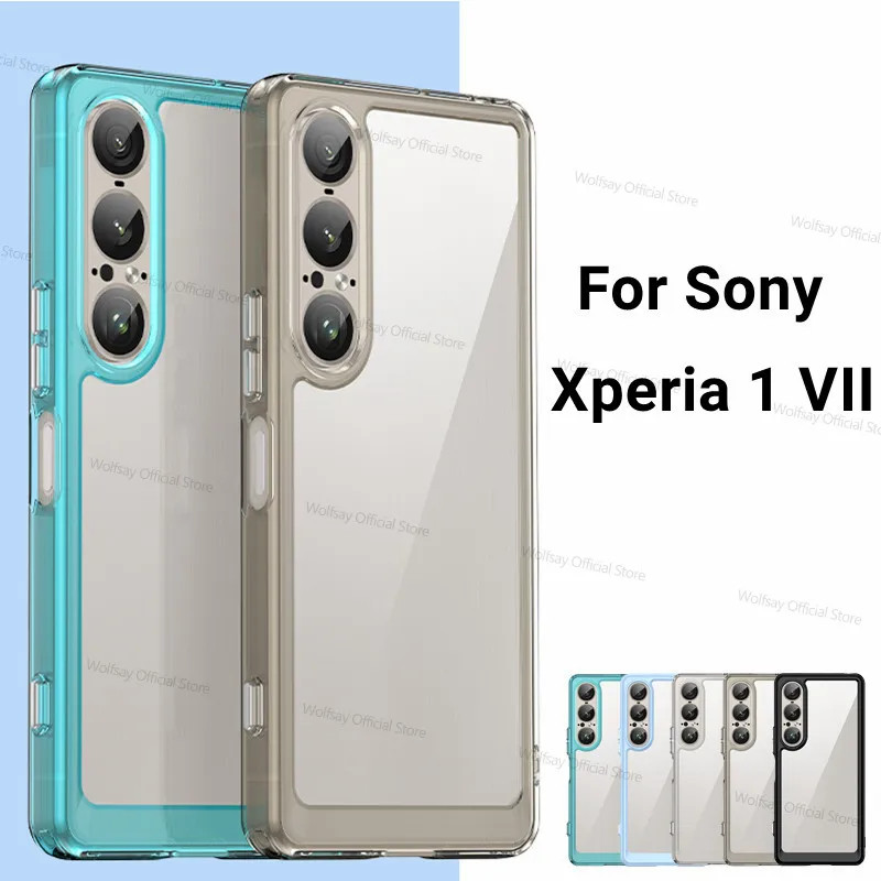 สําหรับ Sony Xperia 1 VII กรณี Sony Xperia 1 VII ฝาครอบ TPU Clear PC + ซิลิโคนกันกระแทกฝาครอบโทรศัพท