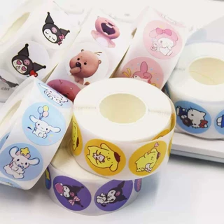 สติ๊กเกอร์ลายการ์ตูน สติ๊กเกอร์ขอบคุณ 500ดวง/ม้วน เส้นผ่าศูนย์กลาง2.5cm. ⭐️พร้อมส่ง⭐️C-1,C15