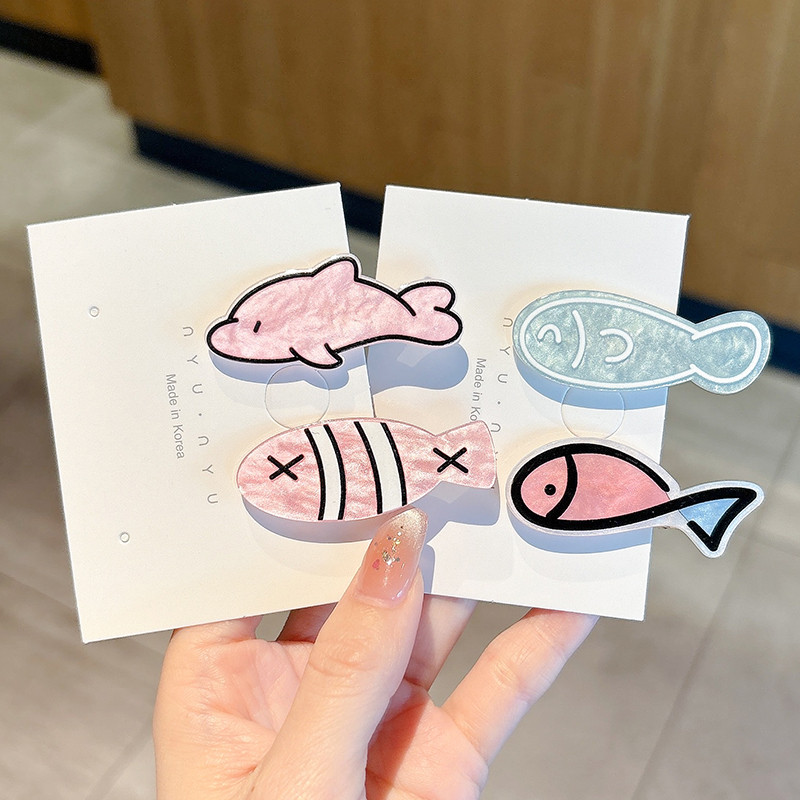 กิ๊บติดผมปลาขนาดเล็ก การ์ตูน ไร้ร่องรอยสำหรับผู้หญิง เครื่องประดับผมสร้างสรรค์ - รูปที่ 6