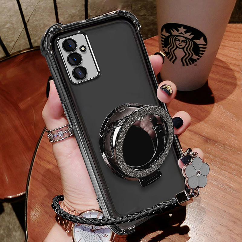 ปลอก samsung A14 4G A14 5G A24 A24 5G A54 5G กระจกแต่งหน้าเครื่องสําอางขาตั้ง Ultra Thin Soft Case สีใหม่สีม่วงเคสป้องกันการกระแทกพร้อมฝาครอบสร้อยข้อมือ - รูปที่ 2