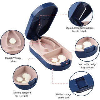 ส่งสินค้าทุกวัน กล่องตัดยา Pill Cutter ที่ตัดยาเม็ด ที่ตัดเม็ดยา คมทน