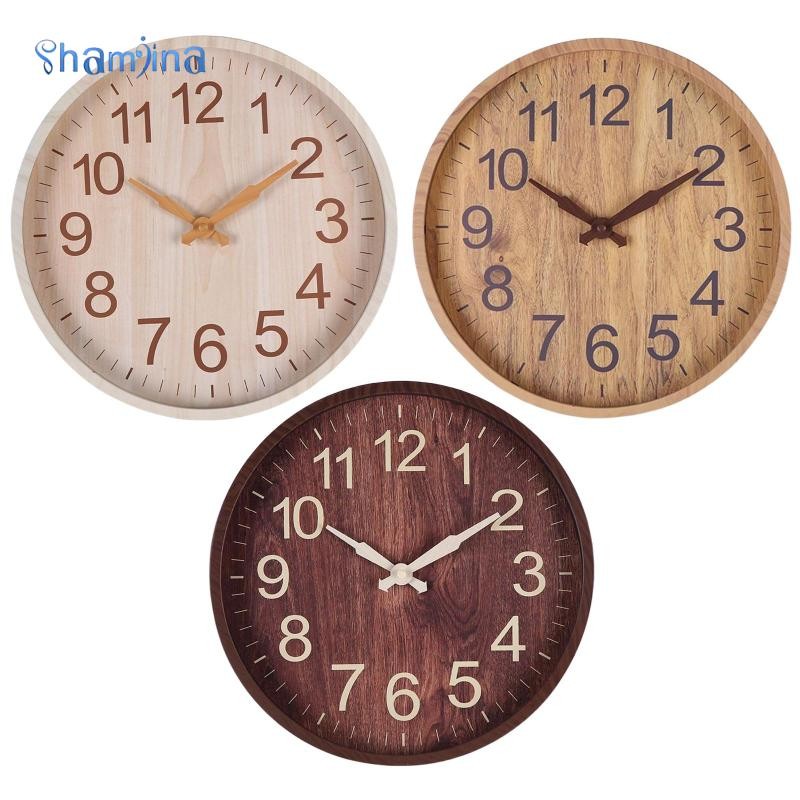 [แชมจินอา] นาฬิกาแขวนรอบมินิมอล 12 นิ้วแขวนนาฬิกาสําหรับห้องโถงตกแต่งห้องนอน