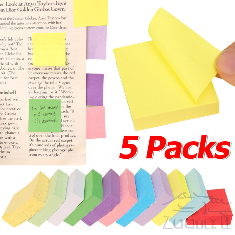 แผ่นบันทึกมีกาวในตัวสีสันสดใส - Mini Square Sticky Notes - อุปกรณ์เครื่องเขียนโรงเรียนสํานักงาน