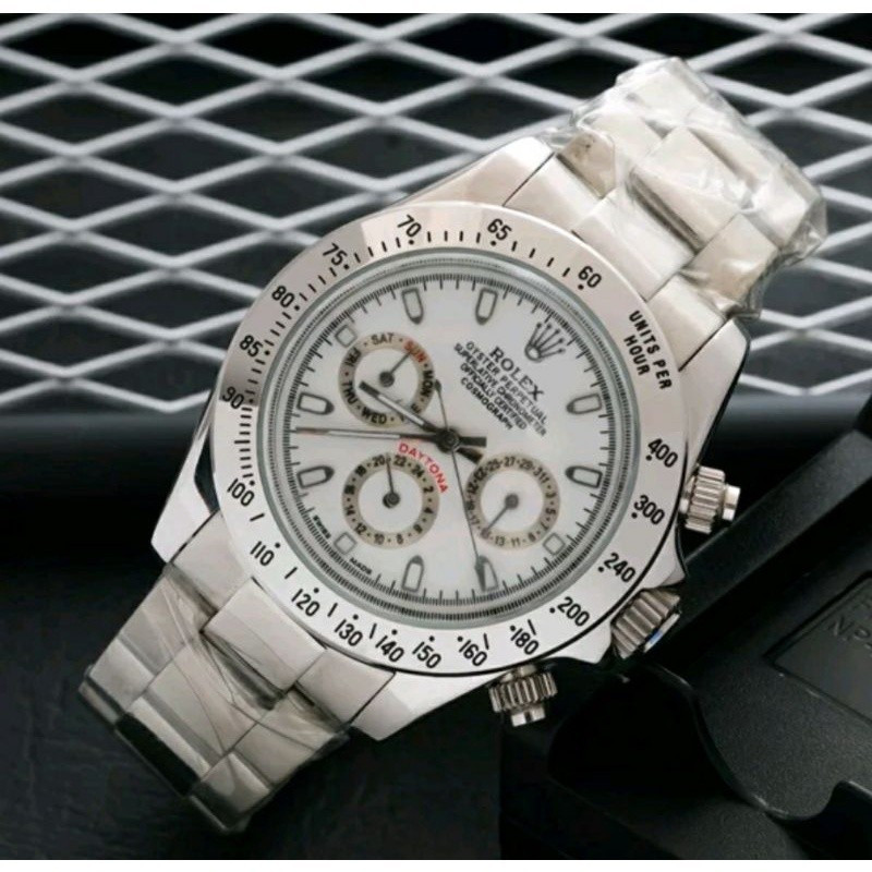 Rolex Daytona Autometic นาฬิกาข้อมือผู้ชายสีเงินหรูหราและหรูหราเป็นพิเศษ - Rolex Daytona Automatic