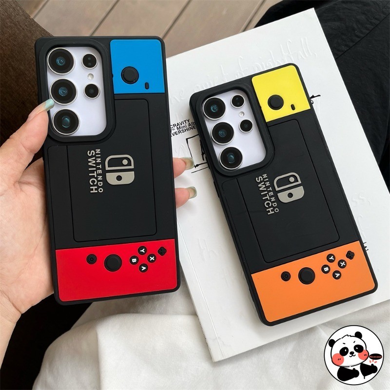 SAMSUNG เคสโทรศัพท์ 3D Swich สําหรับ Galaxy S25 Edge/S24/S23/S22/S21/S20 Plus Ultra FE ดีไซน์เกมคอนโซลน่ารัก การ์ตูนตลก