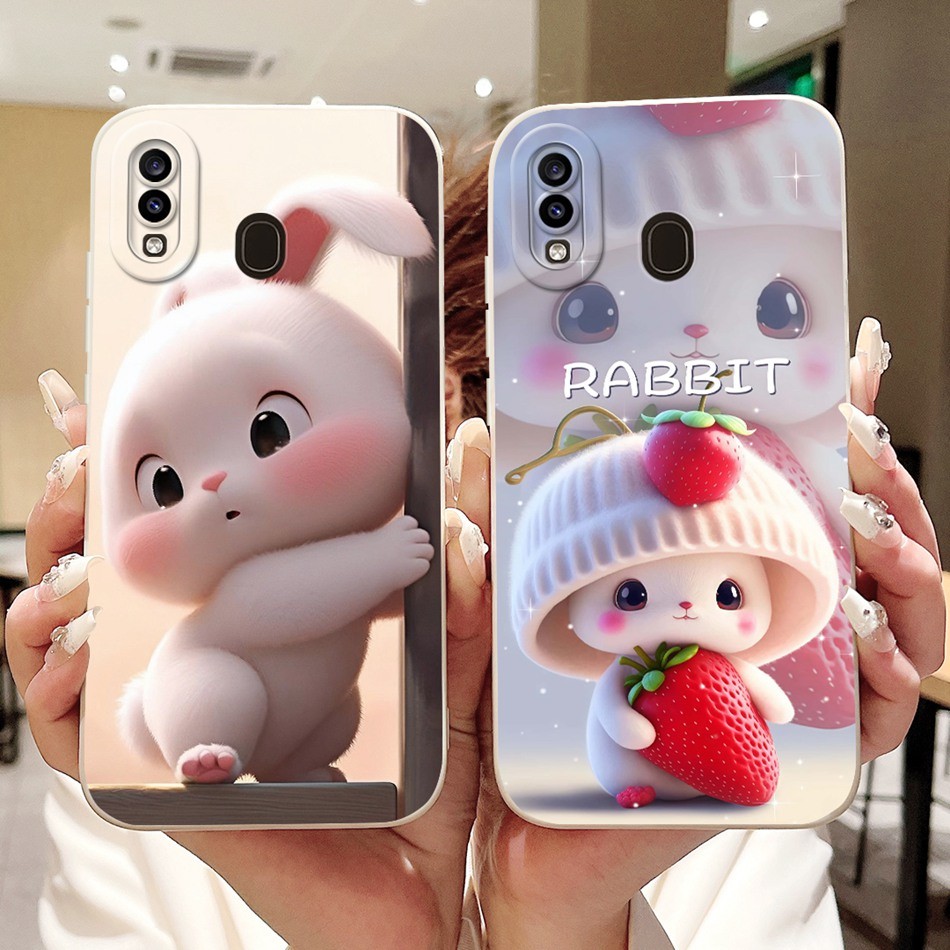 สําหรับ Samsung Galaxy A20 A20S 20 20S 2019 ASM-A205F A207F ใหม่น่ารักกระต่ายแมวการ์ตูนเลนส์ป้องกันซิลิโคนอ่อนนุ่มเคสโทรศัพท์