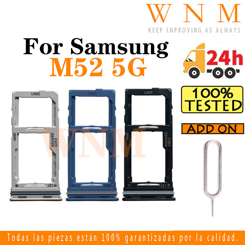 สําหรับ Samsung Galaxy M52 5G ซิมการ์ดถาดซิมการ์ดผู้ถือบัตร Reader SD Slot อะแดปเตอร์เปลี่ยนชิ้นส่วน