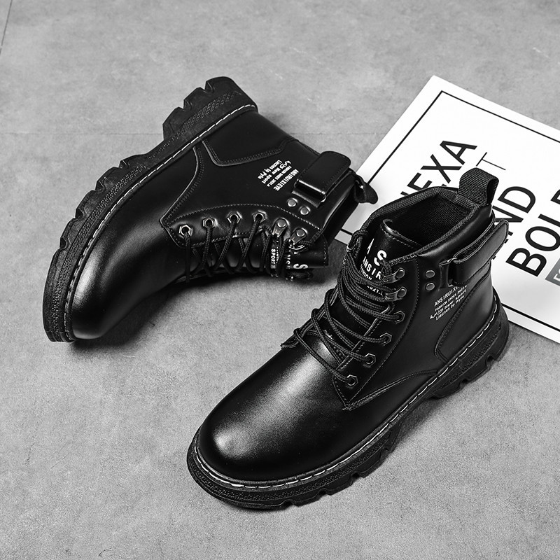 SOVOB รองเท้าบูทแฟชั่นผู้ชายสีดําขนาด 39-44 - รูปที่ 6