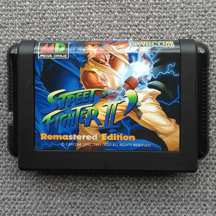 การ์ด Sega MD < Street Fighter 2 Reset Edition > เอฟเฟกต์เสียงรูปภาพรุ่นที่ 30 ช่องเลือดโปร่งแสงที่ไ