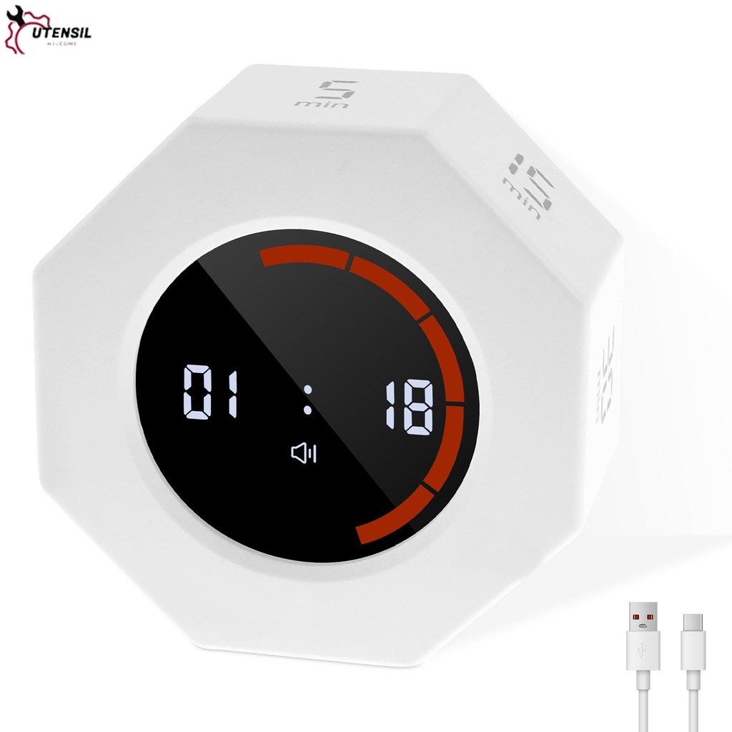 Octagon Pomodoro Timer 1/3/5/15/30/60/90min Counting และ Custom Positive Timing Gravitational Flip F