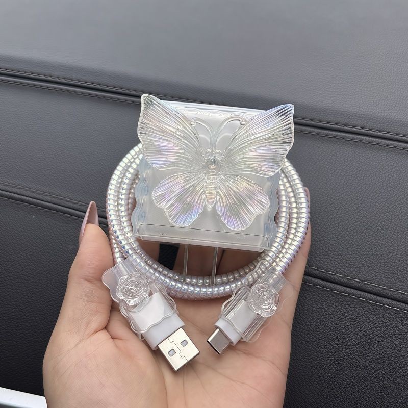 รูปแบบผีเสื้อสําหรับ VIVO 33 W 80 W/90 W 120 W น่ารักการ์ตูน charger Protector สําหรับ charger V50 5