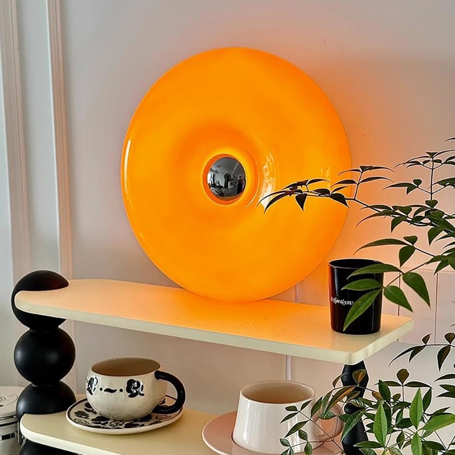 Doughnut Wall Light ห้องนอนสัมผัสสีส้ม Bauhaus Bedhead บรรยากาศโคมไฟตั้งโต๊ะ