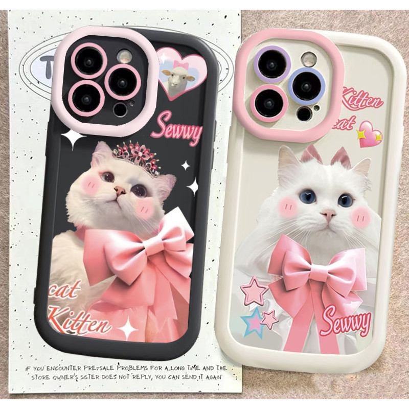 โบว์สีชมพูแมว VIVO Y29 4G Y04 9S Y03 8 Y28 4G 00 5G 7s Y27 Y27s Y36 Y22 Y33S 6 Y35 1 2 Y20 5s Y02A Y