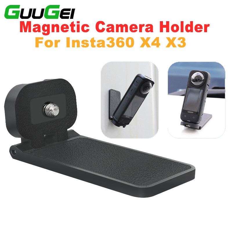 Guugei Magnetic Sports Camera Holder สําหรับ Insta360 X3 X4 Desktop Stand ที่วางติดผนังฐาน