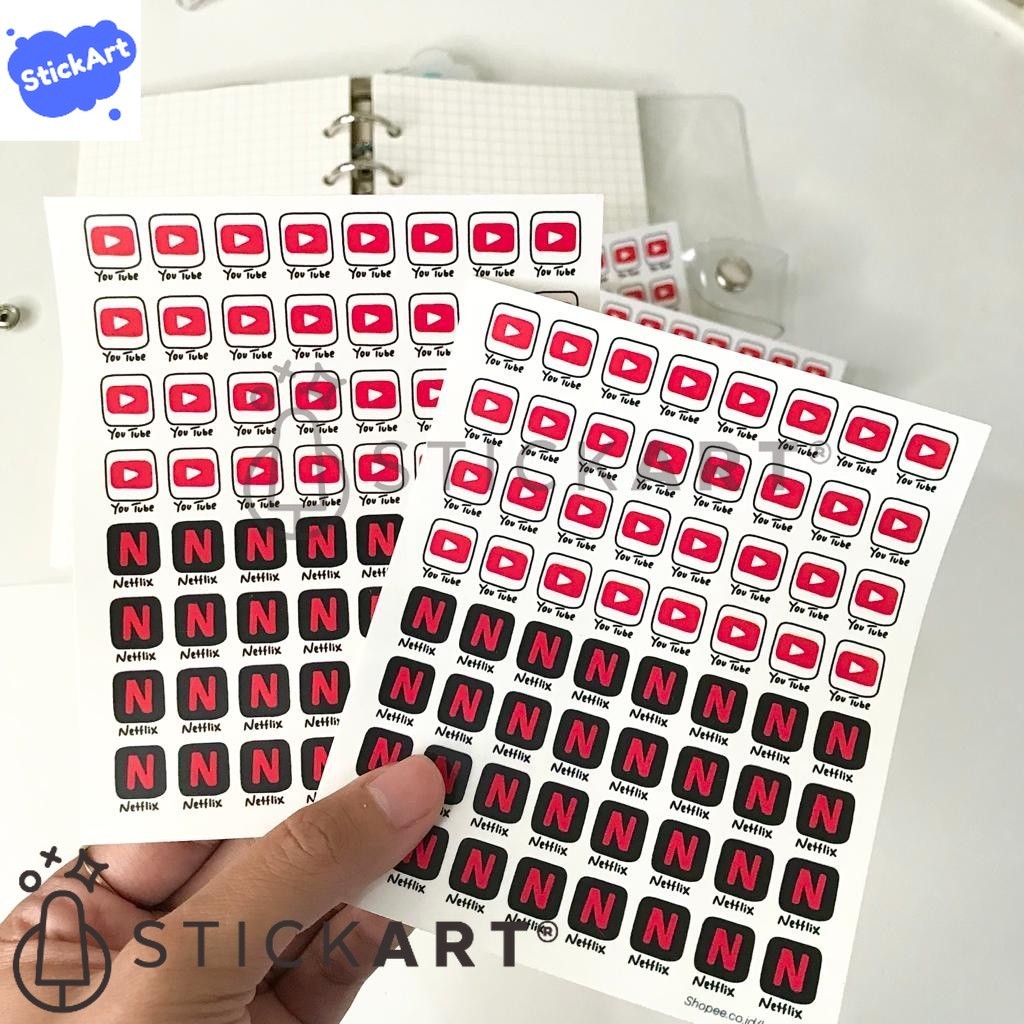 [STICKART] [TRANSPARENT] netflix youtube Sticker/ ตกแต่งบันทึกประจําวัน/ตกแต่งบันทึกความงาม PREMIUM 