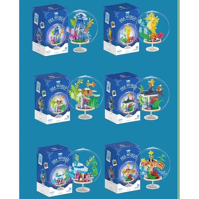 จี้โปร่งใส Ocean World building block ของเล่นของขวัญ