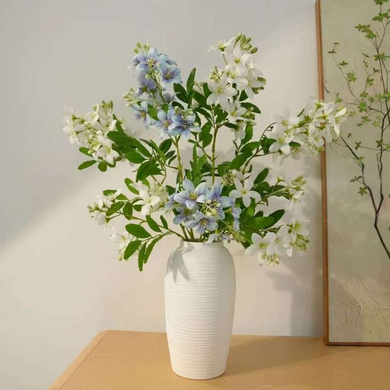 【ไทยยุ่น โฮม💕จัดส่งพัสดุไปรษณีย์ด่วน】แจกันเซรามิกสีขาวขนาดใหญ่หรูหราห้องนั่งเล่นตู้ทีวีเครื่องประดับ - รูปที่ 3