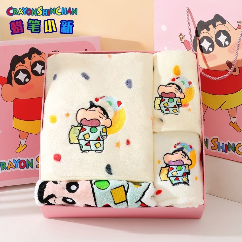 【พร้อมส่ง】ชินจัง ผ้าขนหนู  shin chan ผ้าเช็ดตัว Towels Bath towels ลายการ์ตูน ซึมซับน้ำได้ดี นุ่ม สบายผิว และน่ารัก