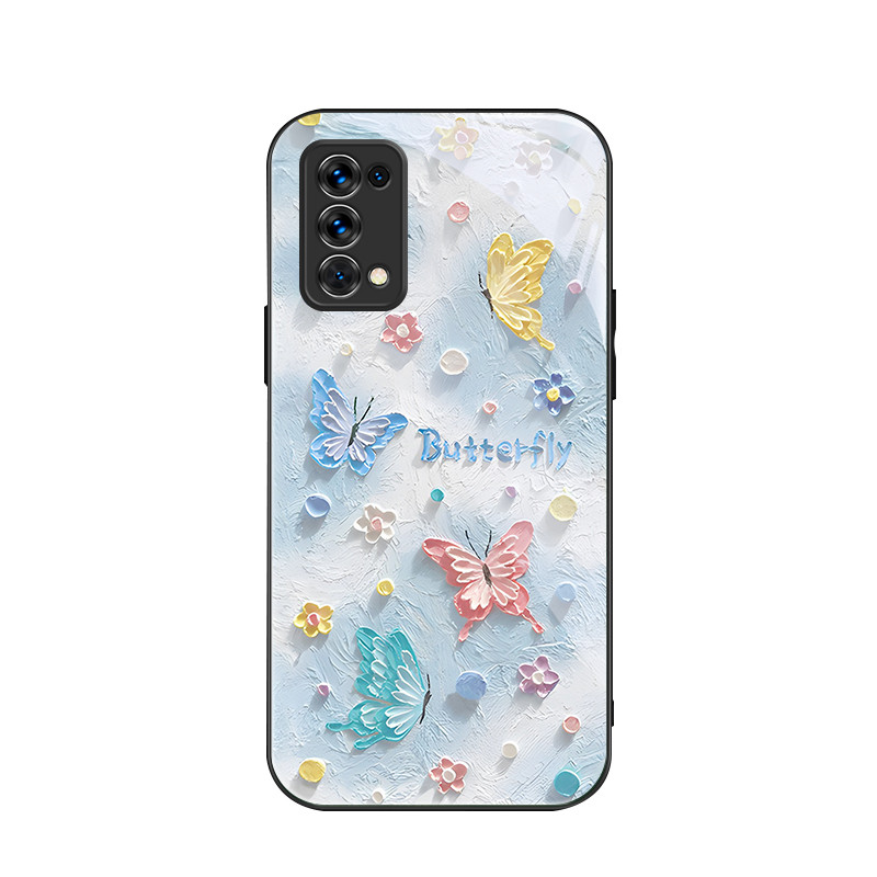 สําหรับ Realme 7 Pro , ภาพวาดสีน้ํามันผีเสื้อ, บุคลิกภาพอินเทรนด์, เคสป้องกันโทรศัพท์ป้องกันการตก