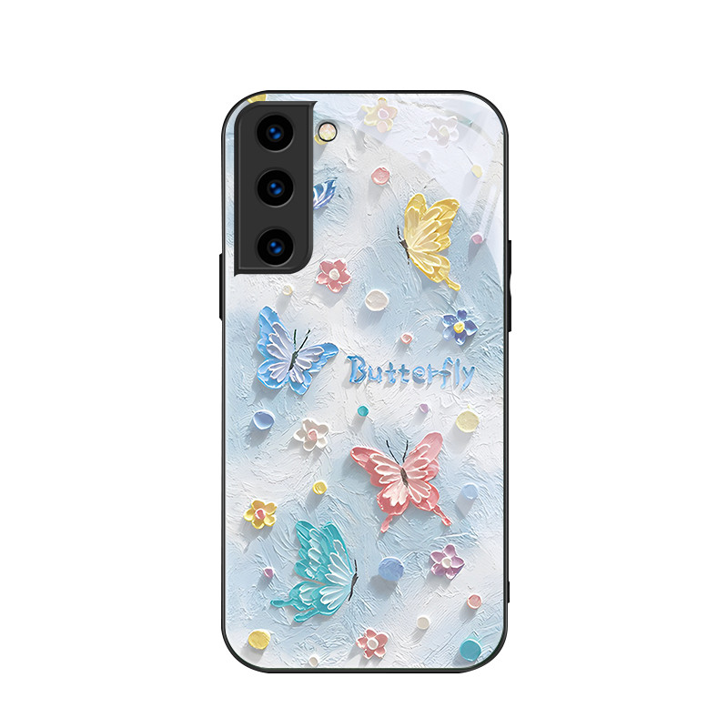 สําหรับ Samsung Galaxy S21& Samsung S21 5G , ภาพวาดสีน้ํามันผีเสื้อ, บุคลิกภาพอินเทรนด์, เคสป้องกันโทรศัพท์ป้องกันการตก