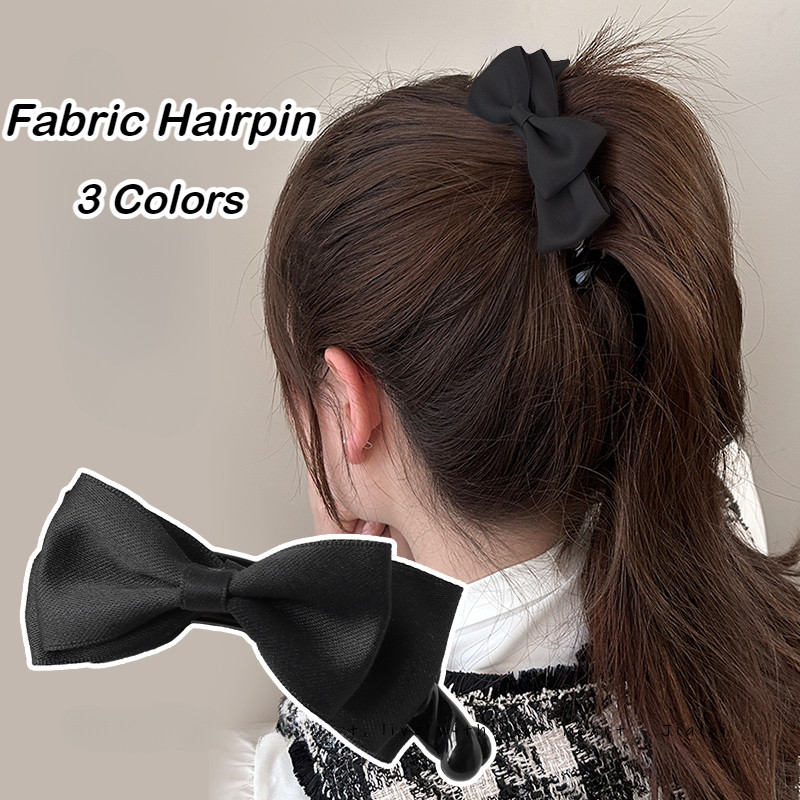 แฟชั่นสีทึบผ้าโบว์กล้วยคลิป ผมหางม้า กิ๊บ อุปกรณ์ผมสำหรับผู้หญิง