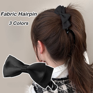 แฟชั่นสีทึบผ้าโบว์กล้วยคลิป ผมหางม้า กิ๊บ อุปกรณ์ผมสำหรับผู้…