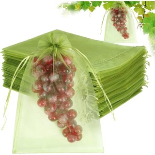 10/20/40Pcs Fruit Insect Proof Gauze Bag - Grape Netting Sack with Drawstring - Reusable Pest Barrier Plant Pockets
