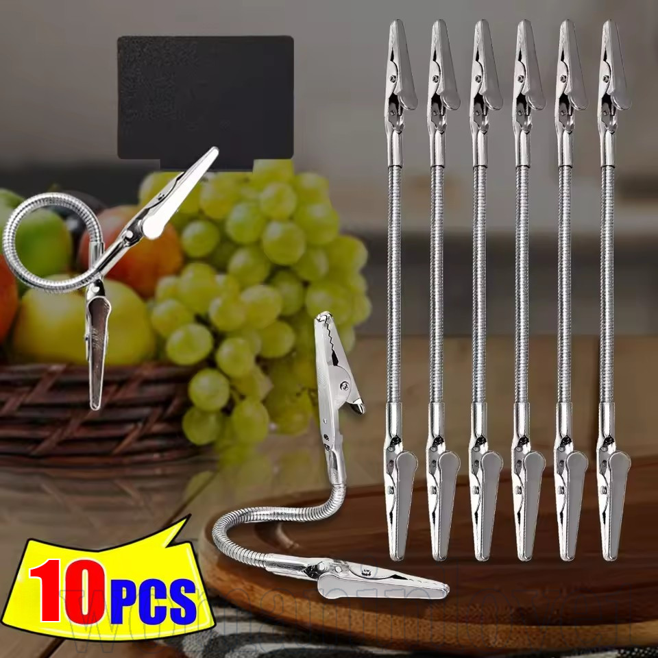 2-10ชิ้นมัลติฟังก์ชั่คลิปจระเข้-ตะขออเนกประสงค์- ทําเอง บัตรบันทึกภาพผู้ถือโน้ต- คู่-สิ้นสุด หนีบจระเข้-บันทึกราคาแท็กคลิปแสดง