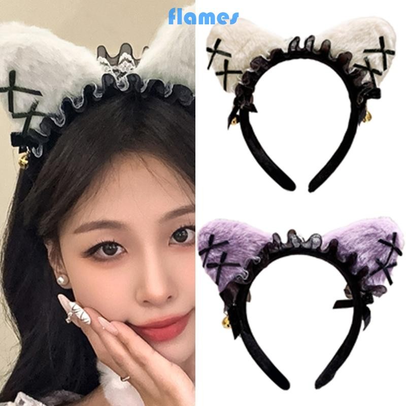 FL อะนิเมะแถบคาดศีรษะลูกไม้แมวหูHairhoops Bowtie ผู้หญิง Roleplay_props อุปกรณ์เสริมสำหรับMasquerades_Par