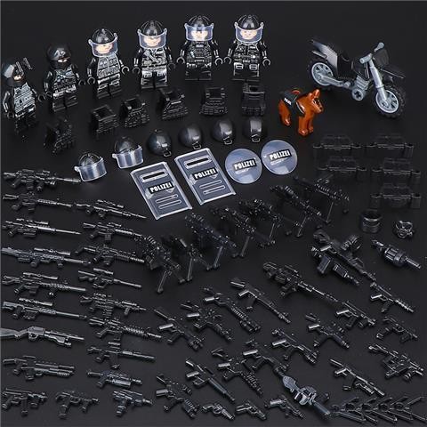 ใช้งานร่วมกับ Lego Military SWAT Station Minifigures City Forces Explosion-Proof Special Forces Base