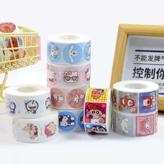 สติ๊กเกอร์ลายการ์ตูน สติ๊กเกอร์ขอบคุณ 500ดวง/ม้วน เส้นผ่าศูนย์กลาง2.5cm. ⭐️พร้อมส่ง⭐️C-1,C15