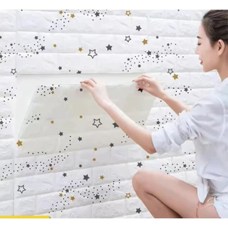วอลเปเปอร์มีลาย 3D Wallpaper ขนาด 70*77*3 Cm มีกาวในตัว วอลเปเปเปอร์ตกแต่งผนัง