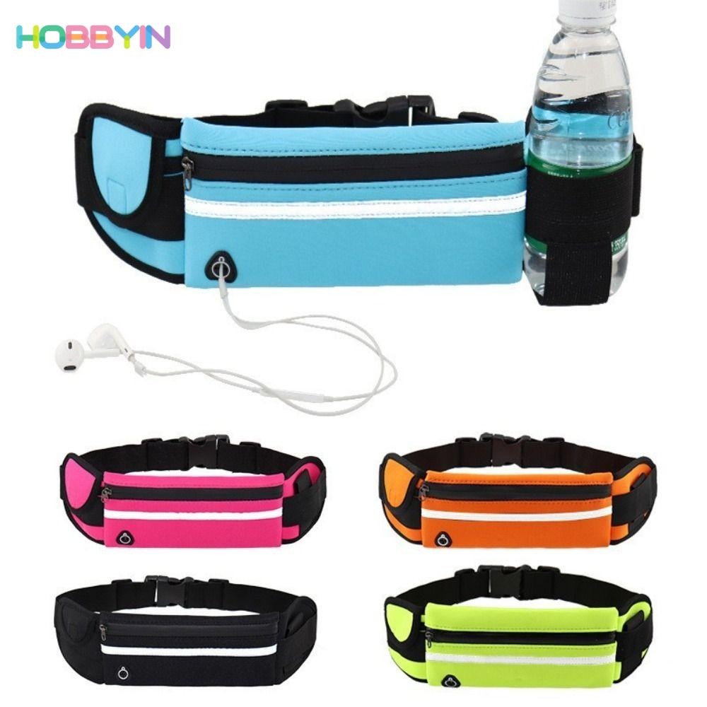 HOBBYIN Fanny Pack, ที่วางโทรศัพท์ผ้าใบเอว, Outdoor Adjustable Waterpromobile Sport Pouch Female Mal