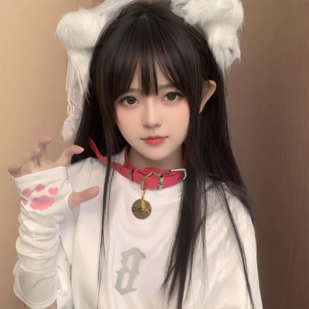 ปลอกแขนลายแมวน่ารักสไตล์Lolita, ทำจากผ้านุ่มระบายอากาศได้ดี, กันแดดแบบไม่มีฝ่ามือ ราคา ถูกที่สุด ดีลบีเคเค แกลเลอรีภาพที่ 5