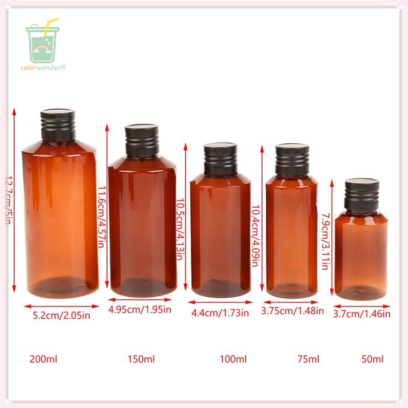 [สี] 50/75/100/150/200ml ขวดบีบพลาสติกพร้อมลูกบิด PET โลชั่นแชมพูขวดรีฟิลคอนเทนเนอร์ตัวอย่างเครื่องสําอางที่ว่างเปล่า TH - รูปที่ 3