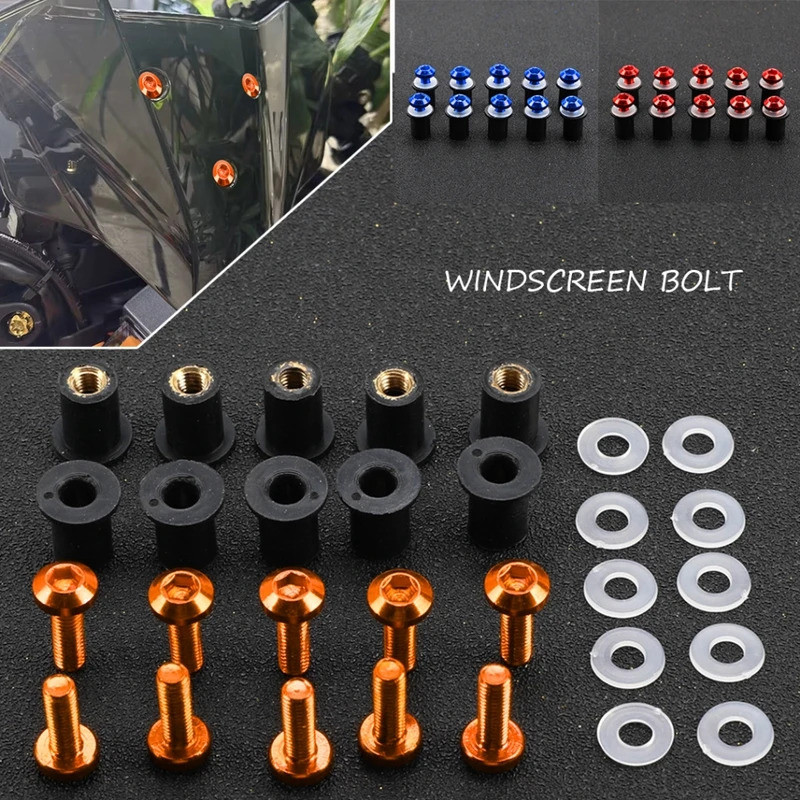 สําหรับ Buell XB12 XB12S XB12Scsg Ulyss XB12XT XB12X XB12R XB9 มอเตอร์ M5 Fastener Nuts กระจกสกรูสลั