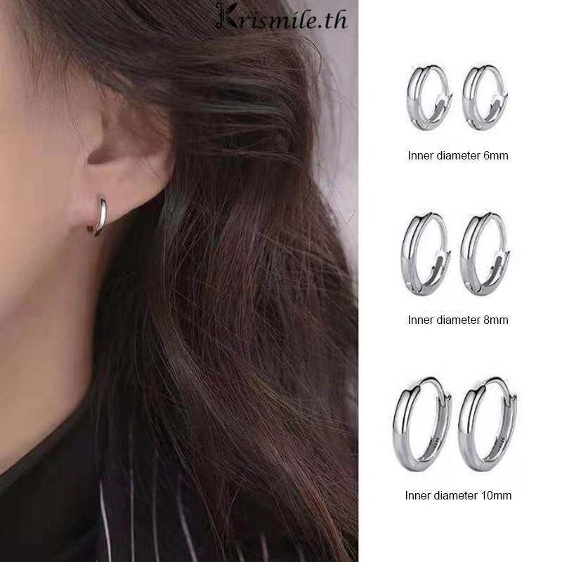 COD-ในไทย💖ต่างหูทรงเรขาคณิตเรียบง่าย ดีไซน์หน้าเรียบหรู สำหรับผู้หญิง-Kri