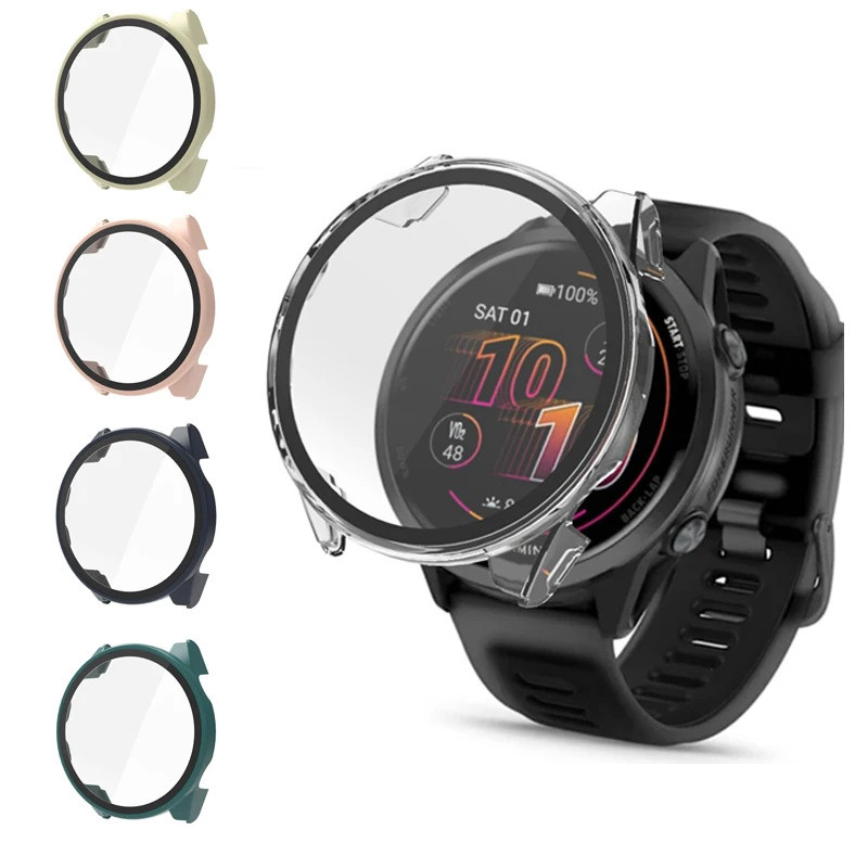 ฟิล์มกันรอยหน้าจอแบบเต็มกระจกสำหรับ Garmin Forerunner 970 / 570 ขนาด 47 มม. 42 มม. สำหรับนาฬิกาอัจฉร