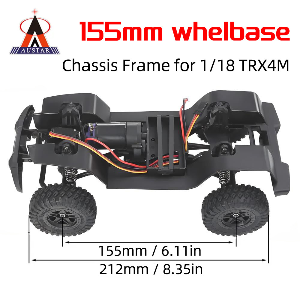 AUSTAR 1:18 TRX4M กรอบ 155 มม.Whelbase พร้อมมอเตอร์ 370 สําหรับ TRX4M 1/18 Crawler รถ DIY