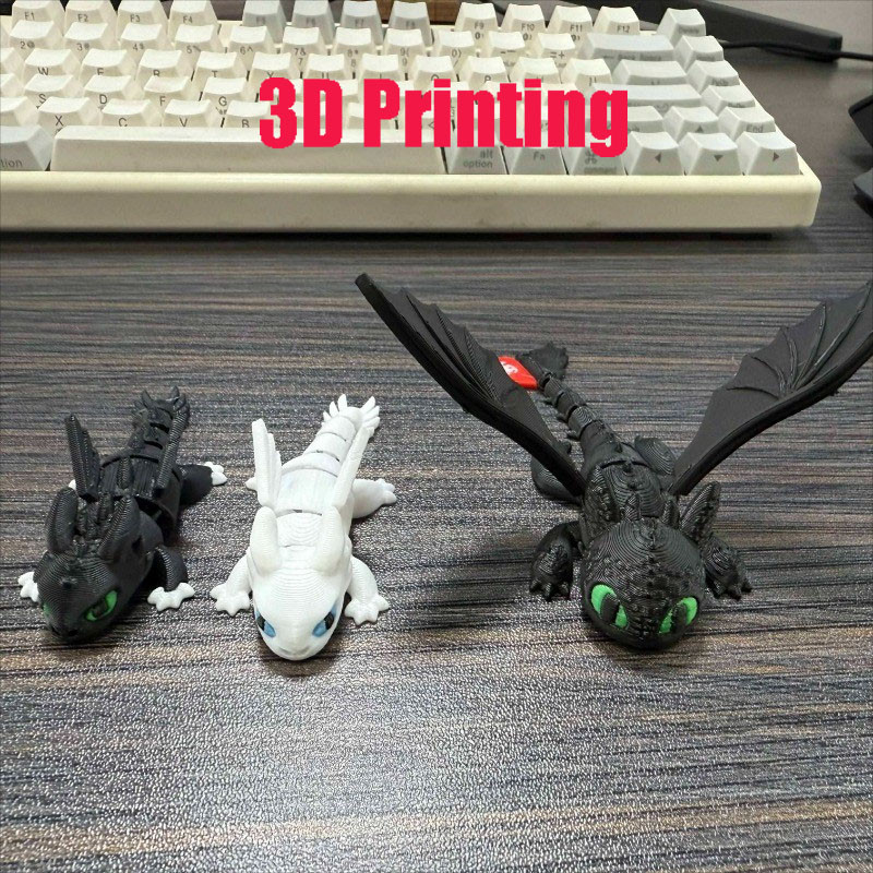 ฟิกเกอร์แอ็คชั่นการพิมพ์ 3 มิติไร้ฟัน Light Fury วิธีฝึกมังกรของคุณของเล่นโมเดลข้อต่อที่สามารถเคลื่อนย้าย