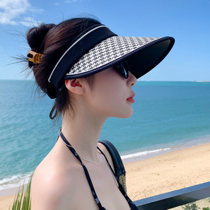 大帽檐/女户外遮阳防紫外线夏季草编遮脸空顶太阳帽Big brim/women's outdoor sun shading and UV protection in summers7nqd54u2019