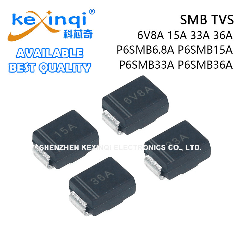 (10-50 ชิ้น) P6SMB6.8A P6SMB15A P6SMB33A P6SMB36A 6V8A 15A 33A 36A SMB TVS ไดโอด SMD DO-214AA ไดโอดแรงดันไฟฟ้าความเร็ว
